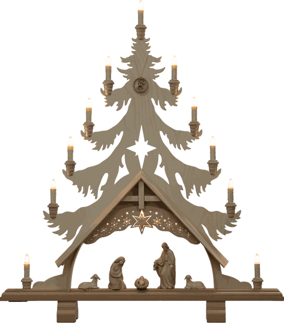 Große Fichte mit Himmel Motiv Christi Geburt
