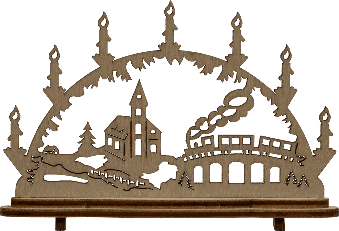 Mini Schwibbogen Klein Motiv Eisenbahn