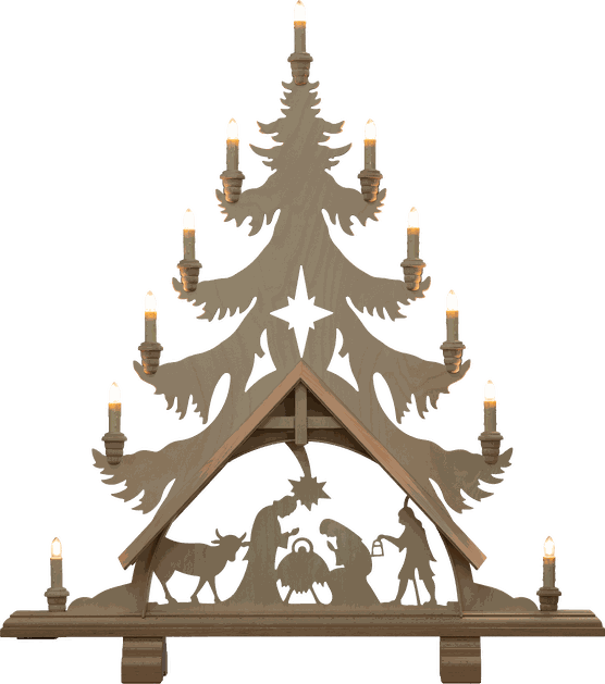 Traditionelle Fichte groß Motiv Christi Geburt